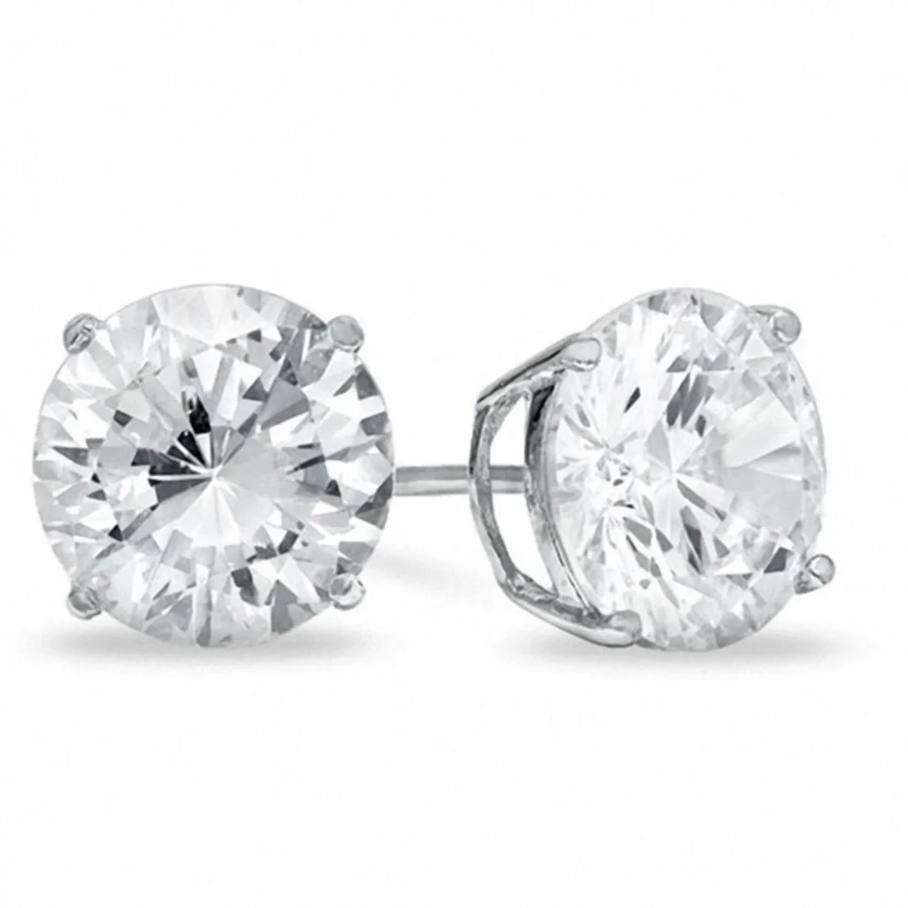 Renaissance Collection 14k White Gold CZ Round Studs 1.5 Carat Total Weight